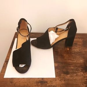 Black open toe heels from Franco Sarto